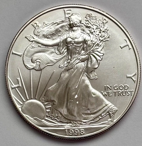 1998 American Silver Eagle 1 Oz Brilliant Uncirculated In Capsule