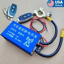 Wireless 12V 200A Car Battery Disconnect Switch System Isolator with Dual Remote