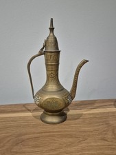 Aftaba Vintage Indian Pitcher Jug Tea Coffee Pot Engraved Brass Etched