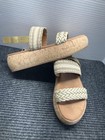 Lucky Brand Sandals Womens Size 10 Tan Beige Platform Cork Wedge Braided Buckle — photo 5