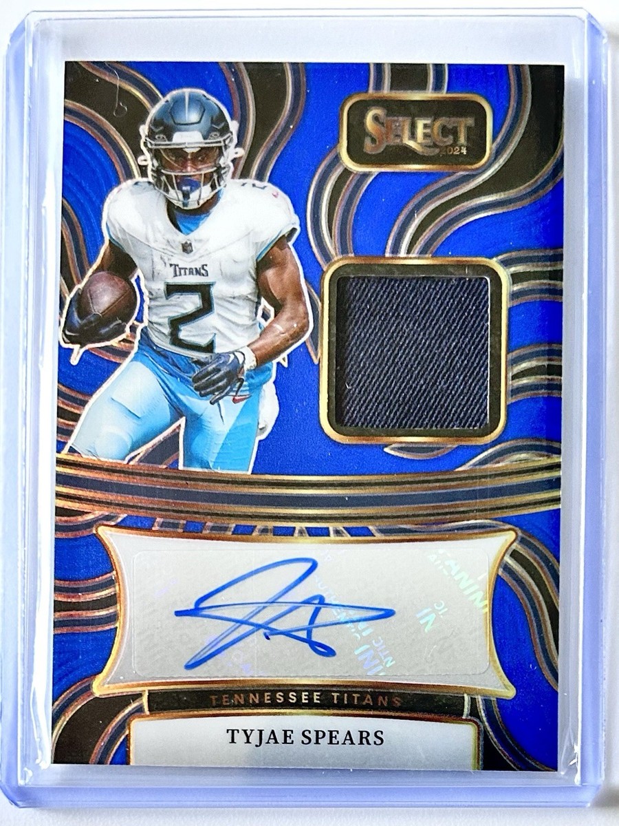 2024 Panini Select Signature Memorabilia Blue Prizm Tyjae