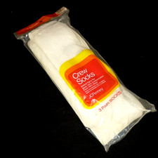 PKG fo 3 NOS Vtg Gaymode Ribbed Top Crew Socks Cotton Nylon