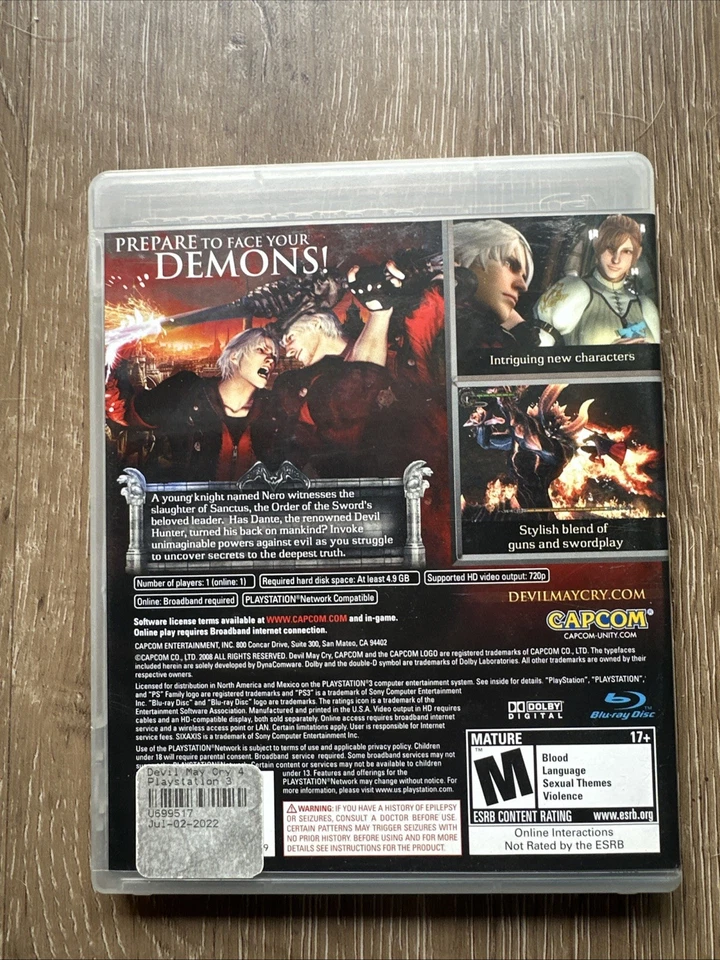 Devil May Cry 4 PS3 Sony PlayStation 3 2008 Brand New Y Sealed Rare - Image 2 of 4