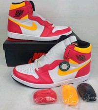 (NEW) Nike Air Jordan 1 High Light Fusion Red White 555088-603 Men's Size 14