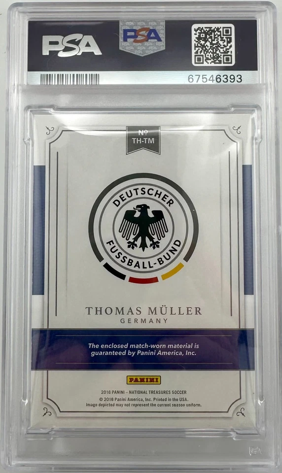 2018 Panini National Treasures Threads Thomas Muller #'d/35 PSA MINT 9 - Image 2 of 2