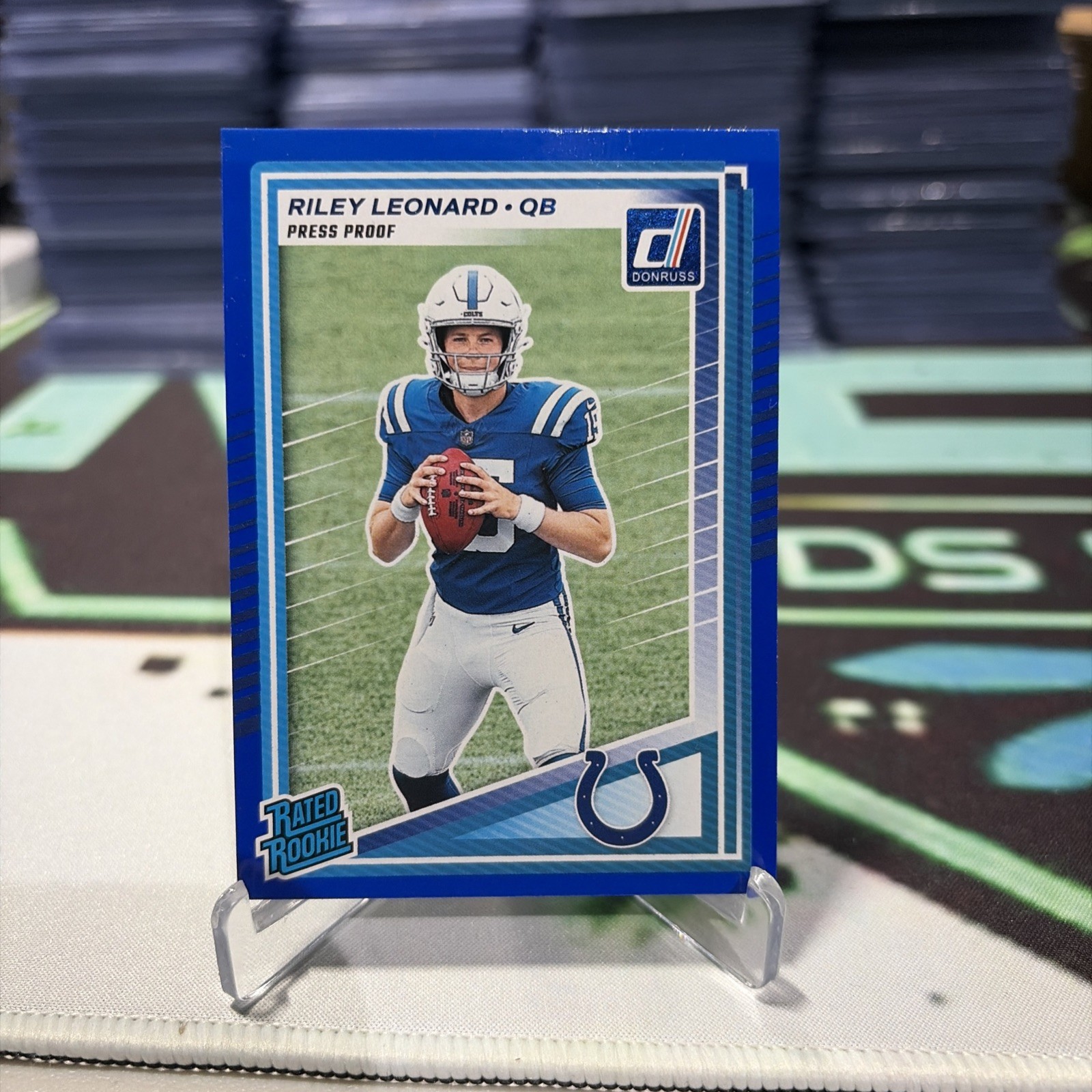 2025 Panini Donruss - Rated Rookie Riley Leonard #341 Press Proof Blue (RC)