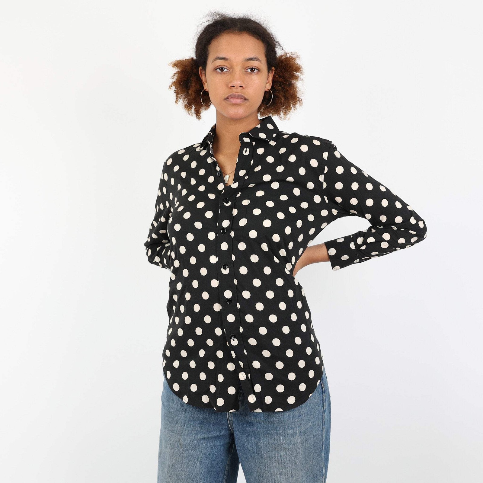 Camicia nera Saint Laurent taglia UK 6