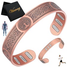 Copper Magnetic Bracelet for Men 9X Ultra Strength Magnet 5000 Gauss