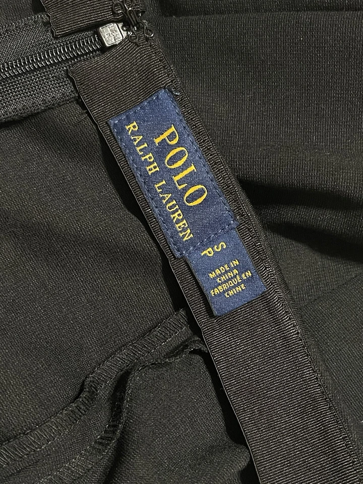 Pantalones Ponte Polo Ralph Lauren Para Mujer Estilo Esmoquin Borde de Cuero Negro Talla S Foto 4 de 4