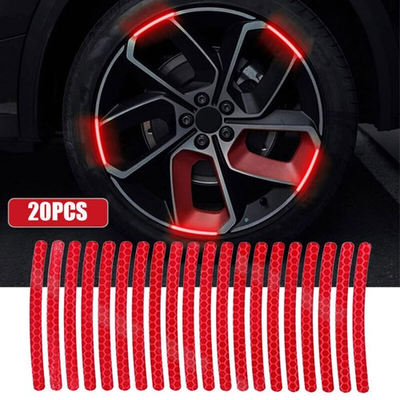 #ad #ad 20x Red Reflective Strip Car Wheel Hub Rim Stripe Tape Sticker Decal Accessories $9.58