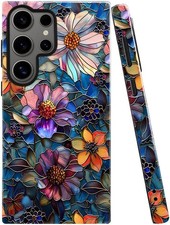 Case for Samsung Galaxy S24 Ultra, Colorful Floral Flower Art Drop Resistant Co
