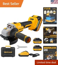 Cordless Angle Grinder 4.5-Inch with Brushless Motor and 2 Batteries Included