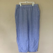 Quince Women’s French Blue Linen Pants; Size Large