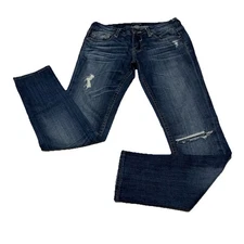 Vigoss Jeans The Thompson Tomboy Destroyed Low Rise Stretch Denim Womens Size 27