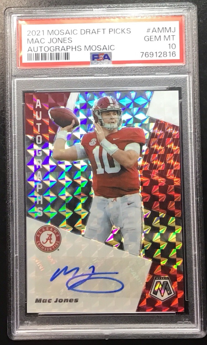 Mac Jones Panini Mosaic Draft Picks Autographs Mosaic #AMMJ Base