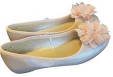 PLACE Girls Pink Flower Rhinestone Ballet Flats Size 2