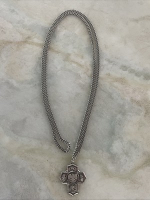 Sterlingsilber Fünf 5 Wege Küstenwache katholische Medaille Anhänger Halskette 24'' Kette