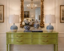 New Coastal Pair of Lamps with Shades 25”H