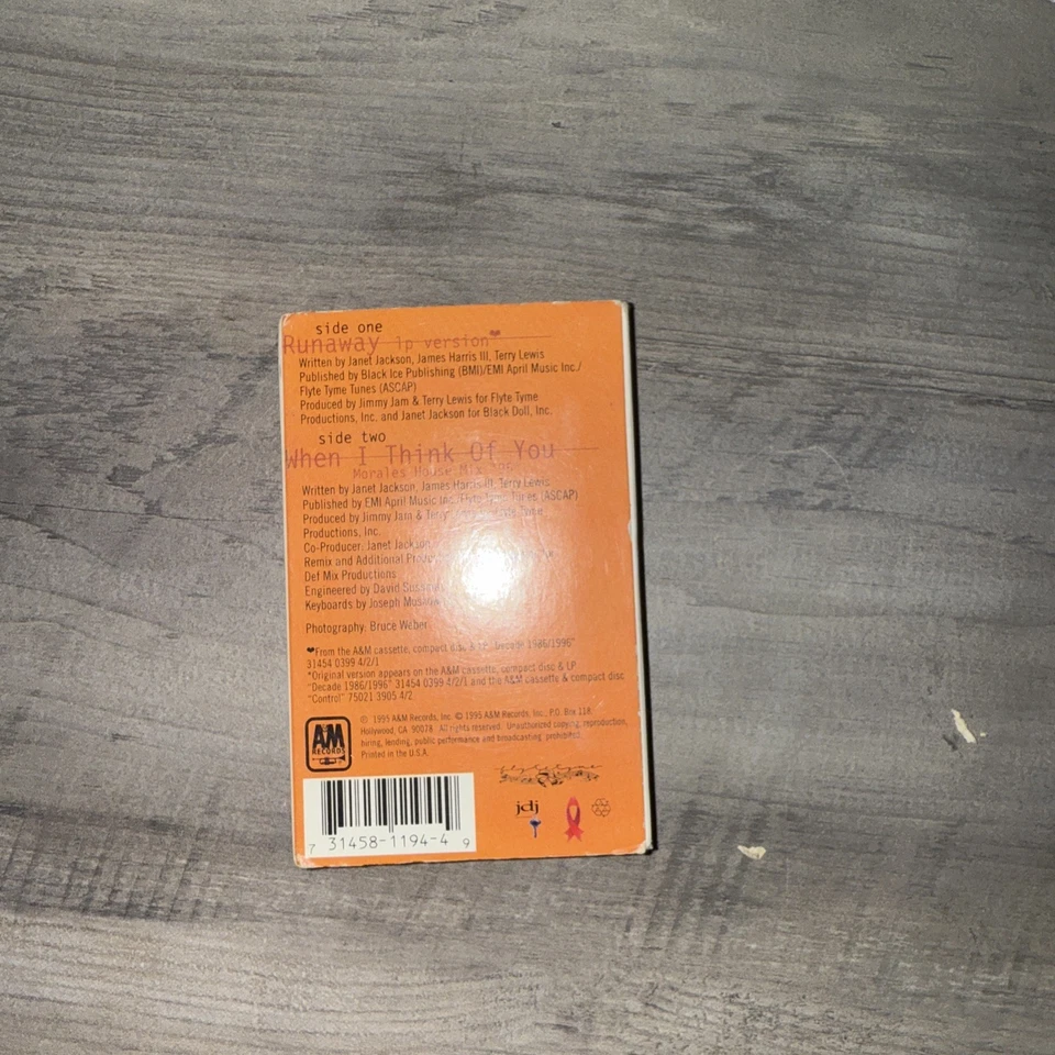 Runaway [Single] by Janet Jackson (Cassette, Aug-1995, A&M (USA)) - Image 4 of 4