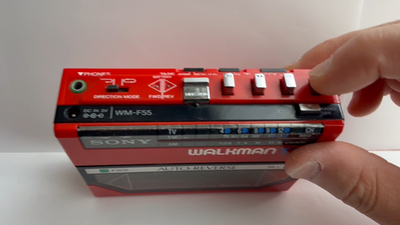 RARE RED SONY WM-F55 Walkman - Vintage Junk for Parts or Repair