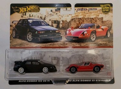 Hot Wheels Alfa Romeo 155 V6 TI 69 Alfa Romeo 33 Stradale Car Culture 2 Pack 