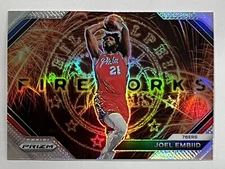 JOEL EMBIID 2023-24 PANINI PRIZM FIREWORKS SILVER No. 13 PHILADELPHIA 76ers