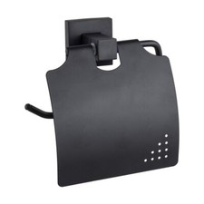 Portarotolo carta igienica da muro porta rotoli coperchio in acciaio nero 79981