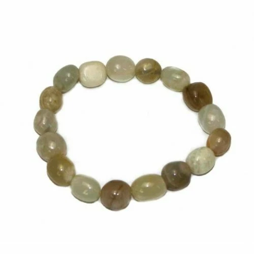 Unbehandelte Edelstein Mondstein Echtschmuck-Armbänder-Anhänger