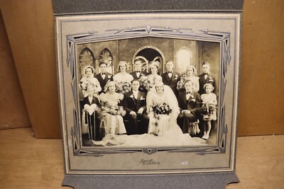 Antique 1920s Wedding Party Photo Flapper Bride Groom New Britain Conn