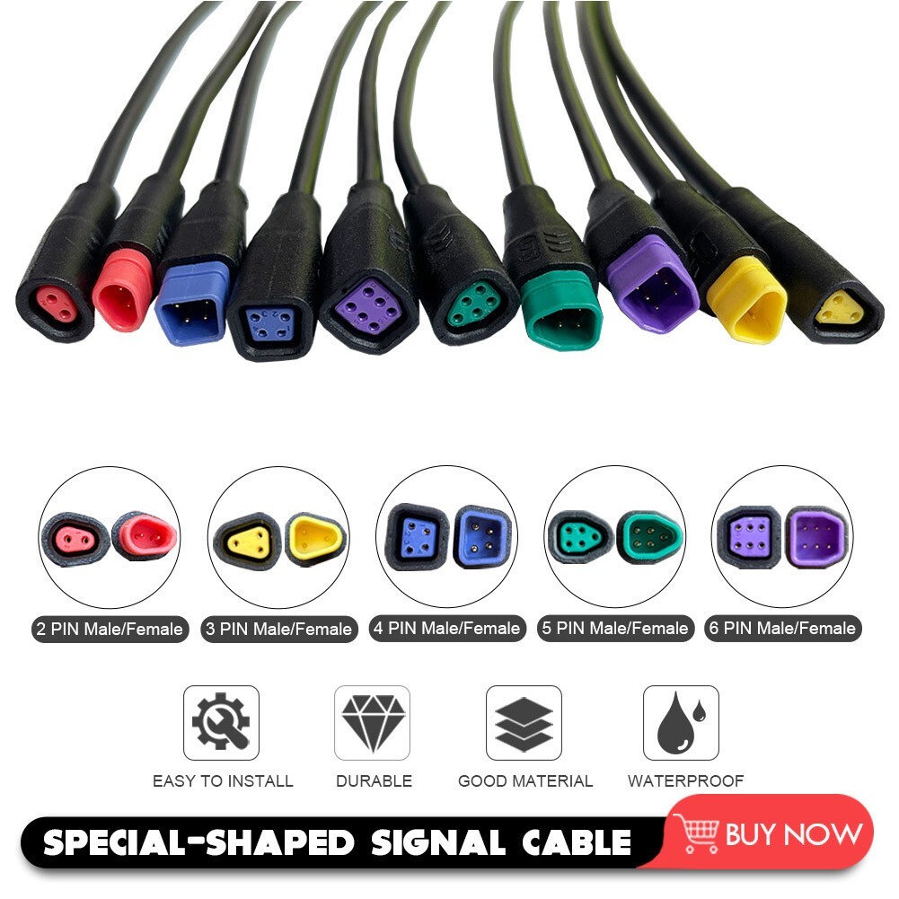 Higo Waterproof Connector 2 3 4 5 6Pin Cable 1m E-bike