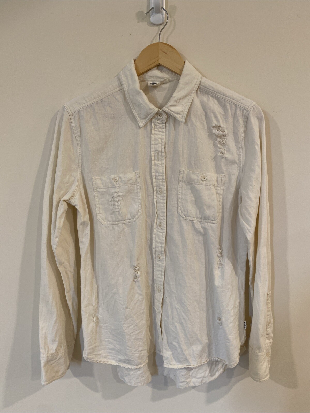 ROXY DISTRESSED DESTROYED BUTTON-UP WOVEN SHIRT C… - image 1