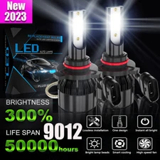 2-sides 9012 LED Headlight Bulbs kit Hi Low Beam 8000K Super Bright High Power