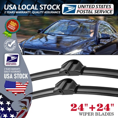 One Pair 24''+24'' Side lock Wiper Rain Blades For MERCEDES-BENZ C300 C63 AMG