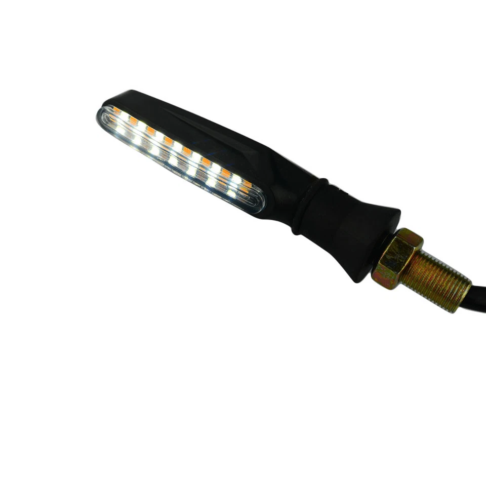 2 Piezas 12V 15LED DRL Fluido Moto Señal de Giro Indicador Luces Lámpara Reemplazar Foto 2 de 4