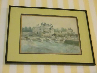 1911 Aquarelle Château d’Amboise signé  Bel encadrement Loire Anjou Dessin Tours - Photo 1/4