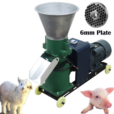 #ad #ad 6MM Animal Feed Pellet Mill Machine with Two Head Rollers Feed Granulator 220V $1239.00