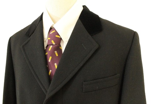 ABRIGO VINTAGE DAKS SIGNATURE TERCIOPELO NEGRO CUELLO 40" HOMBRE - Imagen 3 de 12