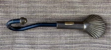 Antique Vintage Brass Pull Damper Hook Chimney Fireplace Tool RARE SHELL DESIGN
