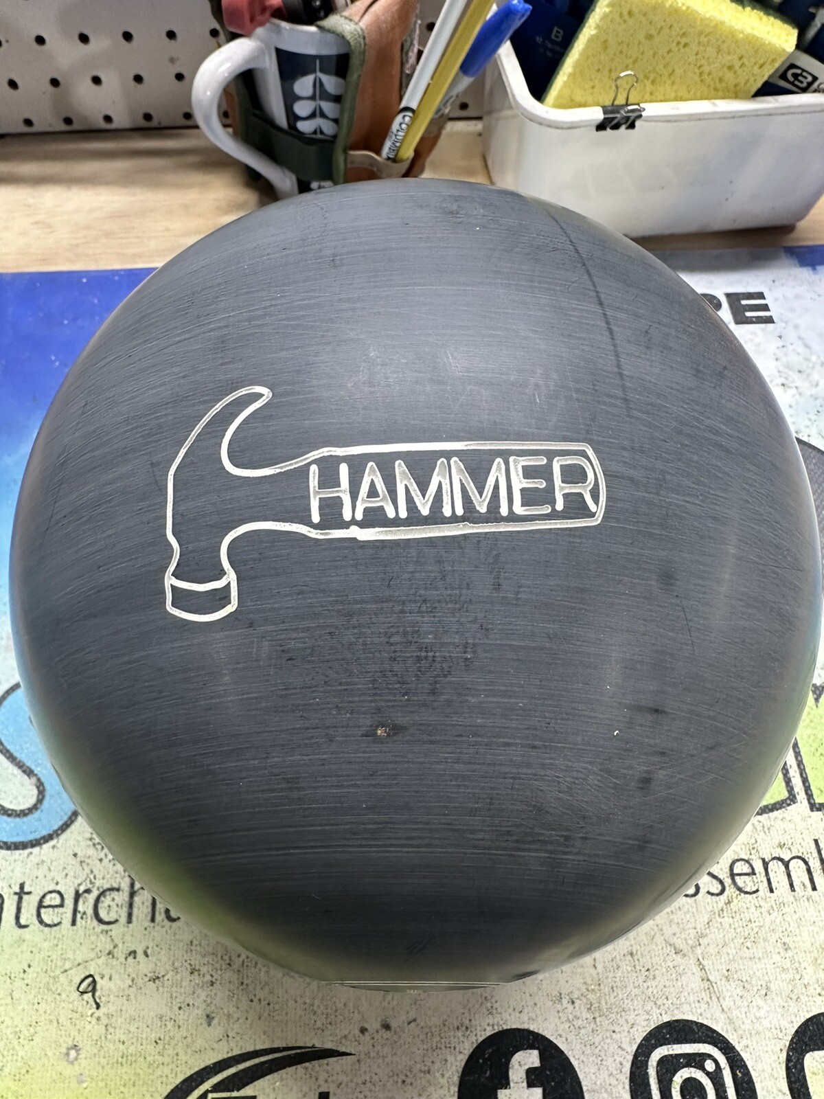 THE ORIGINAL 16lb Faball Black Hammer Bowling Ball **RARE** (2nd) No