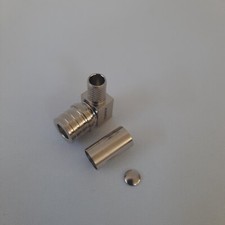 QMA Male Plug Right Angle Non-Crimp RF Coax Connector for RG-8X, LMR-240 cable