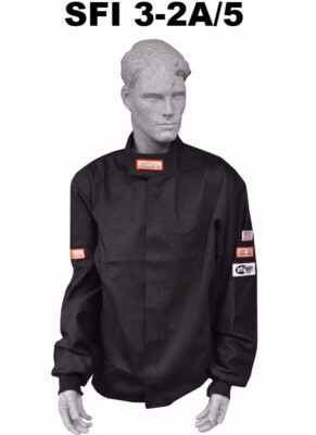 RACE SUIT FIRE SUIT JACKET SFI 3-2A/5  BLACK SM MD LG XL 2X 3X 4X