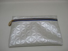 Ipsy March 2023 Textured Geometric Pattern Pearl Color Makeup Bag Case NEW