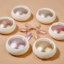 6pcs/Set Rose Gold Metallic NaMirror Chrome Powder Set Solid Rubbing Chrome Dust