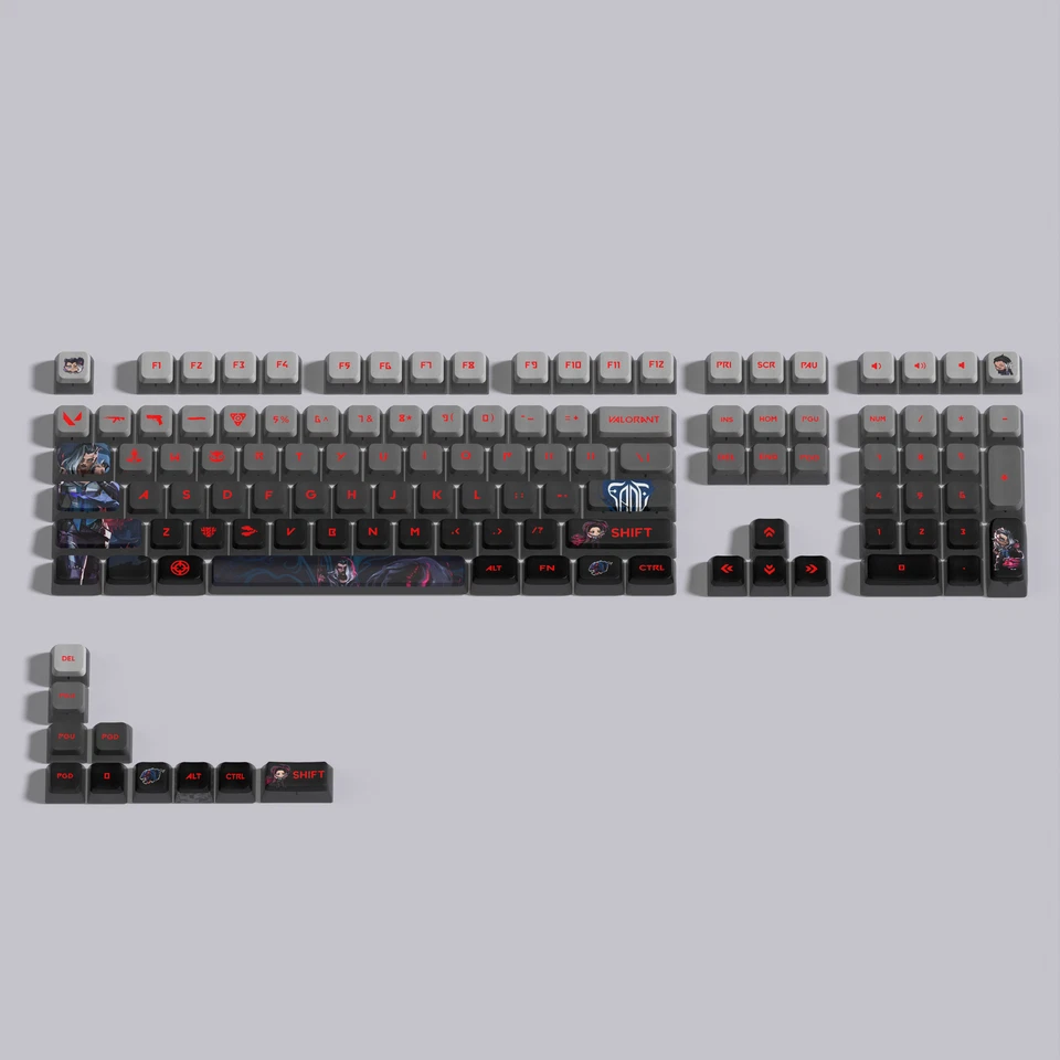 VALORANT Themed Keycaps Fade Black Translucent 119 keys ASA high degree - Image 2 of 4