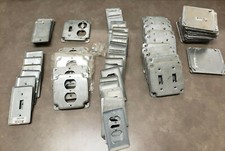 Assorted Steel Outlet Covers 109 pieces in a bucket 