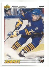 PIERRE TURGEON 1991-92 UPPER DECK CARD NEAR MINT+ CONDITION