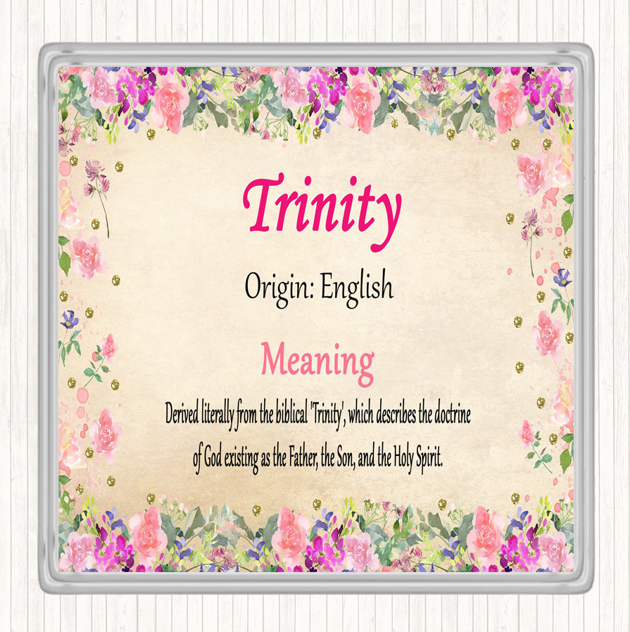 Trinity Name Meaning Drinks Mat Coaster Floral | eBay UK