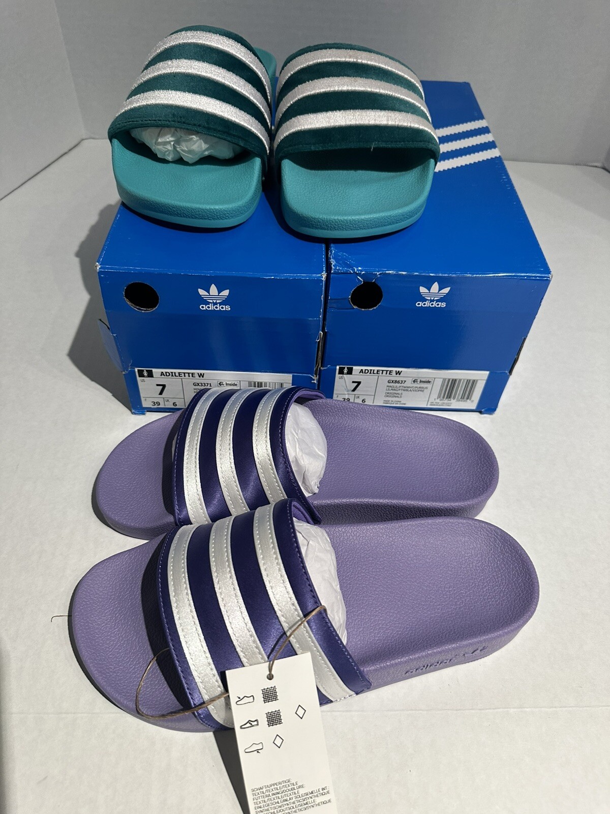 Sandali Adidas Adilette Comfort Slide da donna taglia 7 da donna lotto di 2