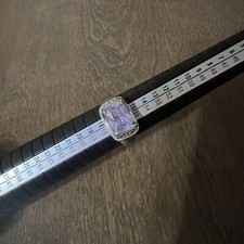 Silver Tone  Purple Fashion ring Roughly Size 8