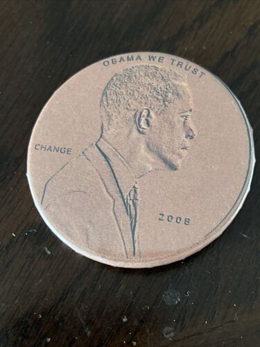 Barack Obama Pin Button Presidential Campaign CHANGE Penny Super Rare 2008
